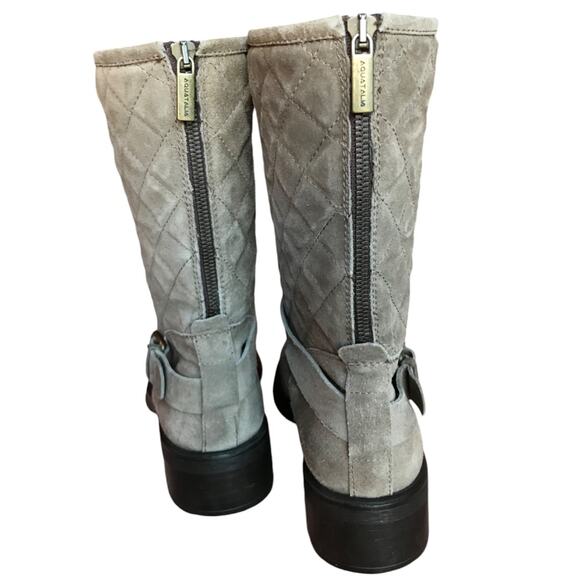 Aquatalia Quilted Suede Moto Style "Weather Proof" Boots size 9.5 - Picture 8 of 14